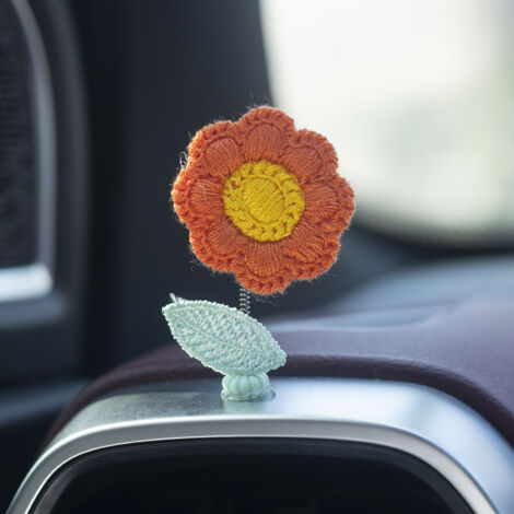 Ganchos para flores de coche [Juego hecho a mano] con resorte desmontable, 5,5 x 3,2 cm, juego multicolor en 8 colores: blanco, rosa, naranja, amarillo, azul, verde, morado.