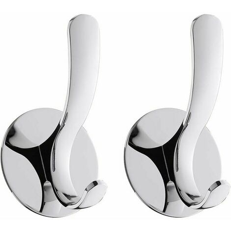 Ganchos para toallas Adhesivo Toallero Gancho Bata Acero inoxidable Sin perforación Baño Cocina Acabado pulido 2PCS