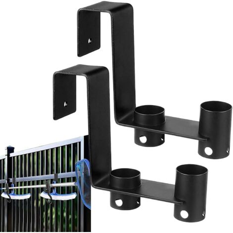 Ganchos para toallas de piscina, juego de 2 ganchos metálicos ajustables - Accesorios de jardín para natación, baño y deportes acuáticos.