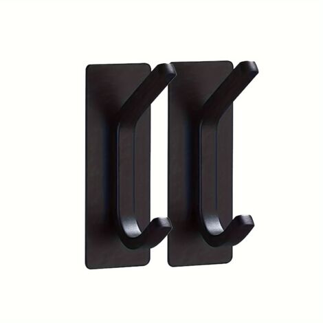 Ganchos para toallas/Ganchos de acero inoxidable - para abrigos/albornoces/toallas, aptos para baños/cocinas, juego de 6, acero inoxidable, negro.
