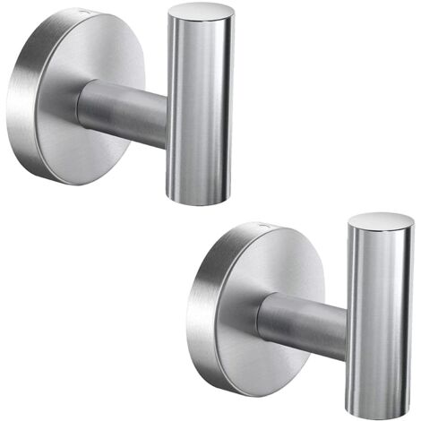 Ganchos para toallas LYLIN de acero inoxidable para baño, toallero para cocina, sala y oficina (montaje con tornillos, plateado, 2 unidades)