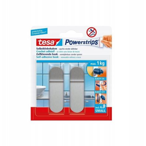 Ganchos perchas autoadhesivos tesa metal 2 uds.