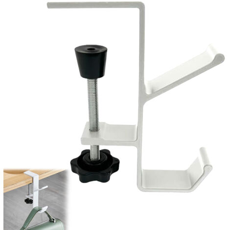 Ganchos portátiles para bolsos y mochilas escolares para mesas, soporte para auriculares, colgador, gancho adhesivo para auriculares con abrazadera para debajo del escritorio.