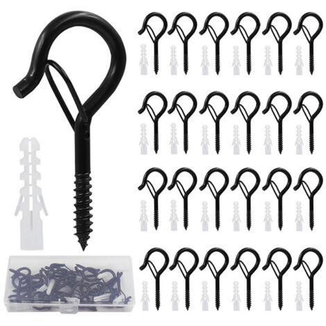 Ganchos Q-Hanger para guirnaldas de luces exteriores, diseño con bucle de seguridad, fijación segura.