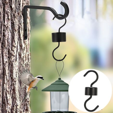 Ganchos repelentes de hormigas para comederos de pájaros: 5 ganchos de ABS negro, fácil instalación en el jardín.