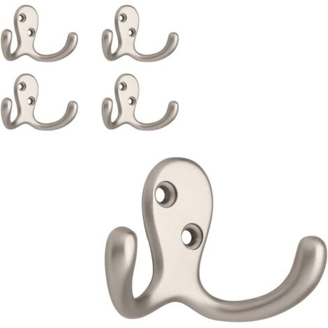 Ganci a doppio strato Franklin Brass (set da 5), ganci appendiabiti a 2 punte, appendiabiti da parete per vestiti, borse, asciugamani e oggetti decorativi.