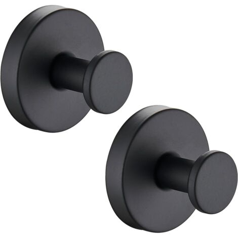 Ganci a ventosa, adatti per box doccia, porte d'ingresso, porte e finestre in vetro, consentono di appendere ghirlande, asciugamani, accappatoi, spugne e altri oggetti, impermeabili (neri, set da 2).