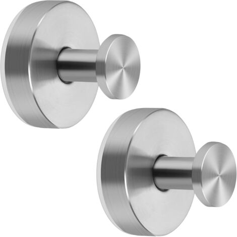 Ganci a ventosa da parete in acciaio inox per doccia, bagno, cucina, porte in vetro, specchi, piastrelle, spugne, asciugamani, cappotti, accappatoi, set da 6 pezzi in argento spazzolato.