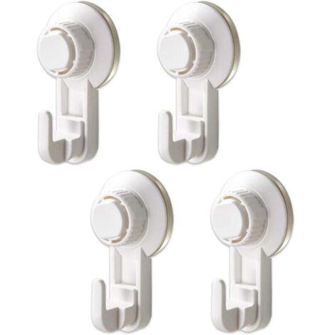 Ganci a ventosa per vuoto, confezione da 4, potenti ganci a ventosa senza foratura, ganci riutilizzabili impermeabili per cucina e bagno, max 5 kg (bianco)