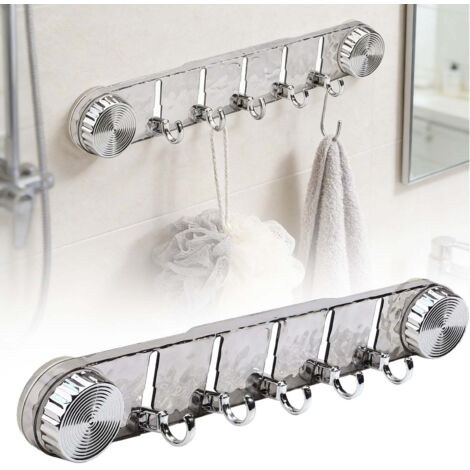 Ganci a ventosa, salvaspazio, portasciugamani da parete senza foratura, ganci a ventosa resistenti, ganci da parete per bagno, ganci per asciugamani rimovibili, utensili da cucina (argento).