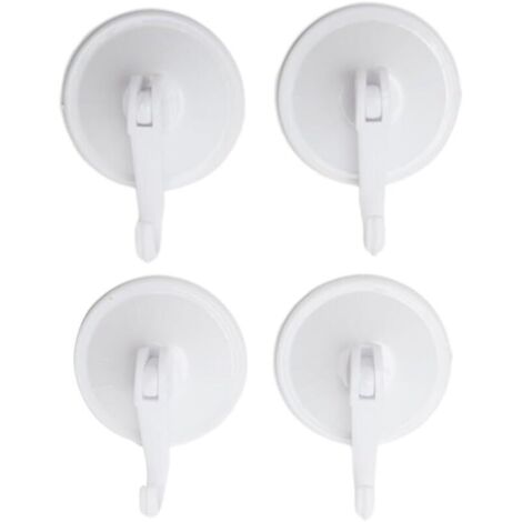 Ganci a ventosa, set da 4, rimovibili, riutilizzabili, antitraccia, impermeabili, per qualsiasi superficie liscia (bagno, cucina, ufficio), senza chiodi né colla, bianchi.