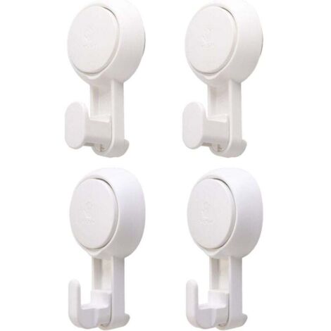 Ganci a ventosa Set di 4 ganci da parete Nessuna perforazione e riutilizzabili Installazione in 1 secondo Rotazione a 360° Carico 5 kg Organizzatore impermeabile per piastrelle Doccia Parete Bagno