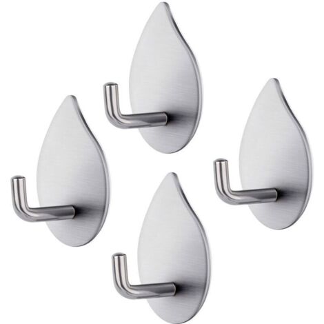 Ganci adesivi, 4 pezzi, ganci autoadesivi, ganci da parete in acciaio inox 304, ganci da parete impermeabili, 3 kg