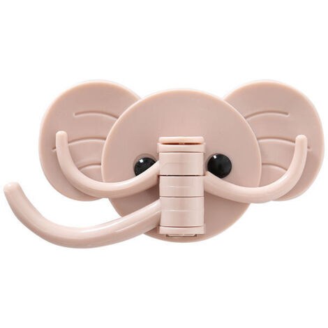 Ganci adesivi a forma di elefante, carini e creativi, da appendere alla parete, resistenti e multifunzionali, ideali per la cucina, non necessitano di chiodi - Confezione da 10 (colore: rosa)