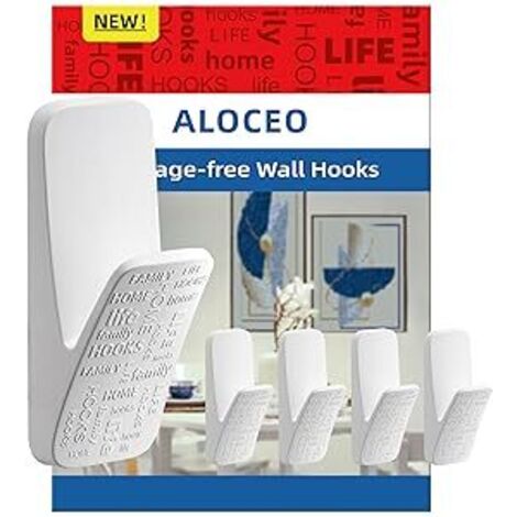 GANCI ADESIVI DA PARETE PER CUCINA BAGNO BIANCO 5 pz