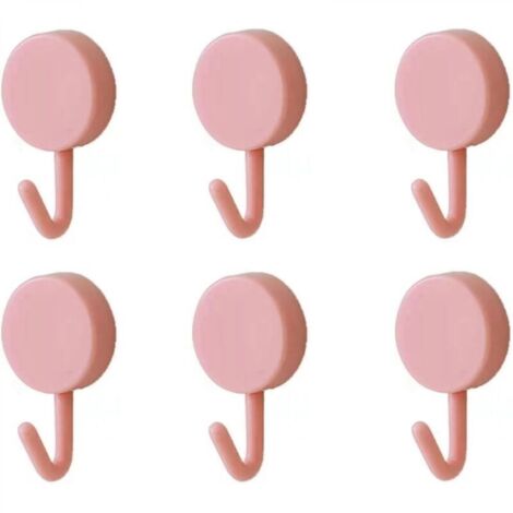 Ganci adesivi decorativi, graziosi ganci da parete, per appendere marsupi, cappelli, asciugamani e chiavi, set da 6, rosa
