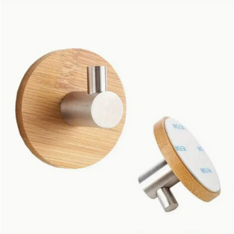 Ganci adesivi Ganci per asciugamani da cucina super resistenti in acciaio inossidabile e bambù (4 pezzi)