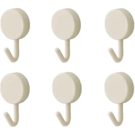Ganci adesivi, graziosi ganci decorativi da parete, adatti per appendere cinture per bambini, cappelli, asciugamani e chiavi, set da 6, bianchi.