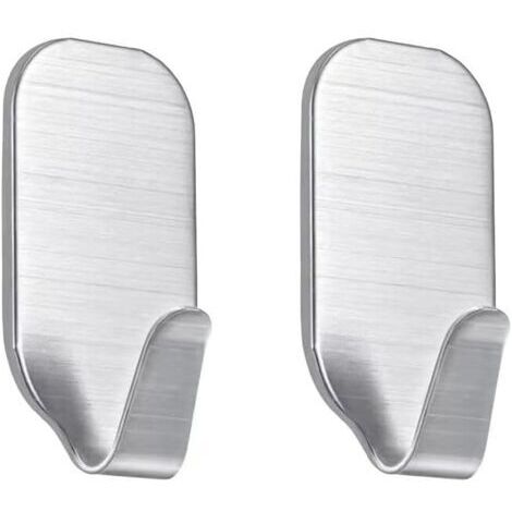Ganci adesivi in acciaio inox - 2 pezzi autoadesivi, portasciugamani da parete per cucina, bagno e balconi