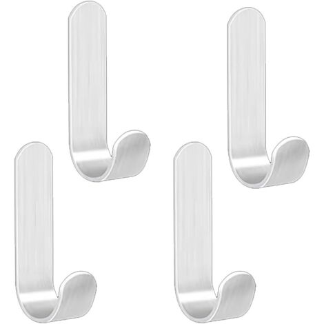 Ganci adesivi in acciaio inox - 4 pezzi autoadesivi, ganci da parete, portasciugamani per cucina, bagno, balconi