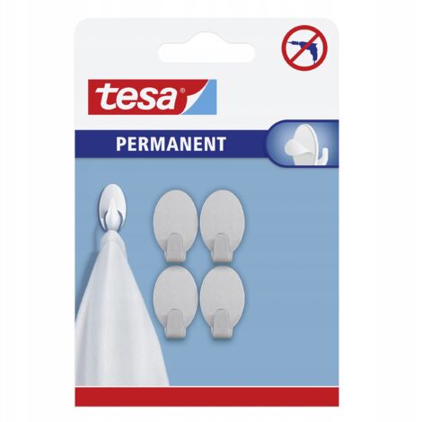 Ganci adesivi in metallo tesa 4 pezzi