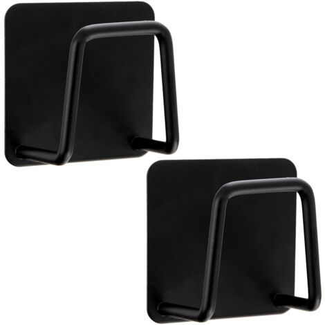 Ganci adesivi neri per bagno, set da 2 pezzi 4.8