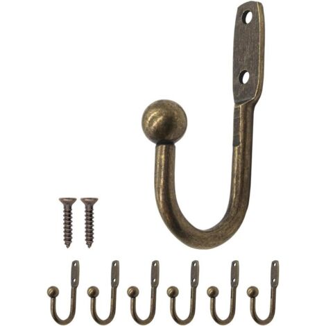 Ganci appendiabiti - Design classico 4,8 cm x 2,5 cm - Set da 6 - Colore bronzo - Ganci di alta qualità - Ganci resistenti