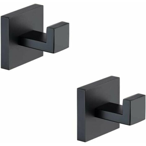 Ganci appendiabiti, ganci portasciugamani, nero opaco, set di 2 ganci per cappotti e vestiti, acciaio inossidabile