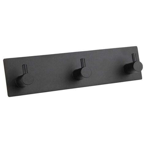 Ganci autoadesivi per asciugamani KZQ per bagno - Nero - Ganci autoadesivi da parete per bagno - Ganci per doccia neri opachi per parete - Ganci autoadesivi per montaggio a parete - 3 ganci