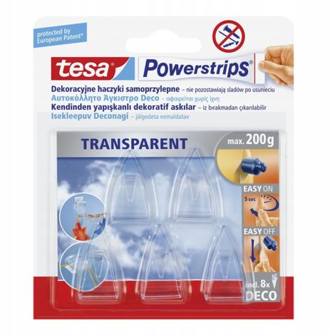 Ganci autoadesivi TESA per decorazioni di lampade, riutilizzabili, 5 pz.