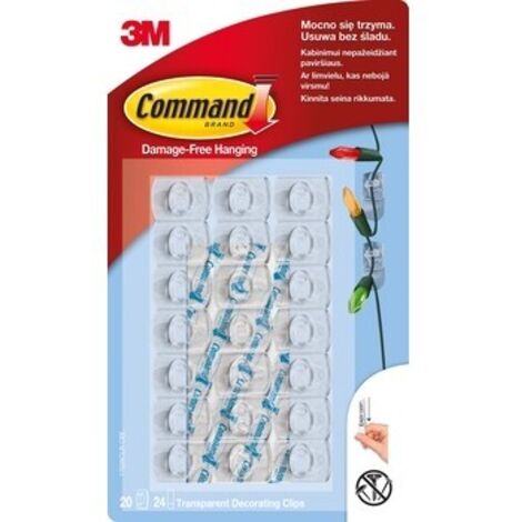Ganci autoadesivi trasparenti Command, 20 pezzi