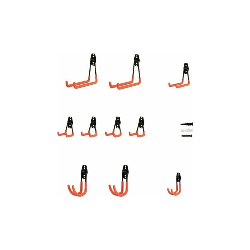 FVO - Ganci da muro per garage per attrezzi - x10