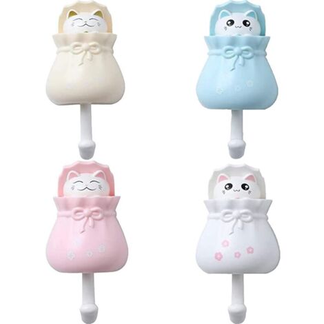Ganci da parete a forma di animale KZQ, ganci adesivi per bambini per asciugamani, cappotti, chiavi, borse e cappelli.