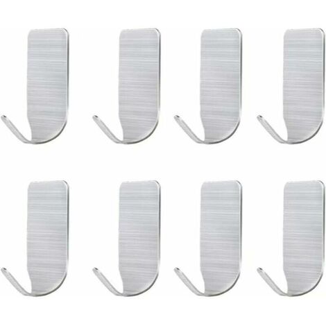 Ganci da parete autoadesivi, 8 ganci portasciugamani autoadesivi senza foratura, ganci in acciaio inox, per uso