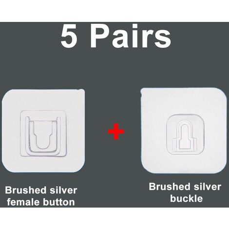 Ganci Da Parete Biadesivi Riutilizzabili per parete bagno e cucina Packaging - 5 Pairs (Transparent)
