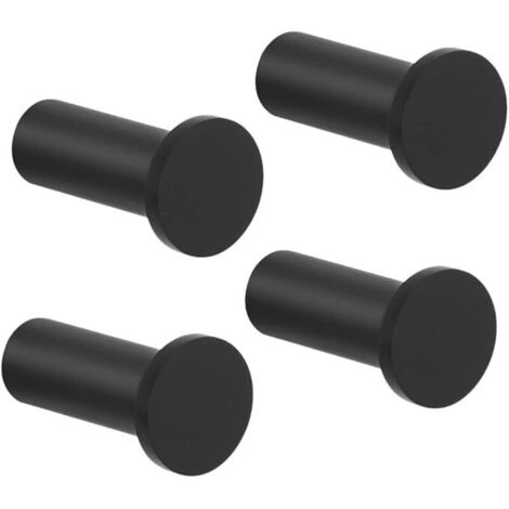 Ganci da parete in acciaio inossidabile KZQ per bagno, camera da letto, cucina, confezione da 4, nero opaco