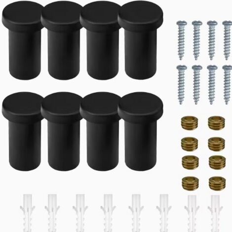 Ganci da parete in metallo, 8 robusti ganci decorativi neri, adatti per ingressi cubici, ganci per asciugamani da doccia in bagno e utilizzabili per appendere vestiti e accappatoi (rotondi).