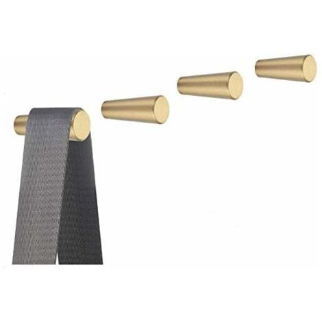 Ganci da parete in ottone spazzolato, 45 mm x 15 mm, ganci dorati per asciugamani e cappotti per bagno, guardaroba, C