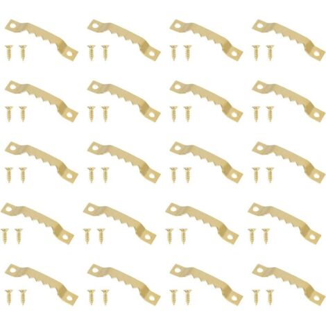 Ganci da parete per cornici, ganci per foto, ganci a dente di sega, ganci a dente di sega a doppio foro per quadri, 20 pezzi con viti