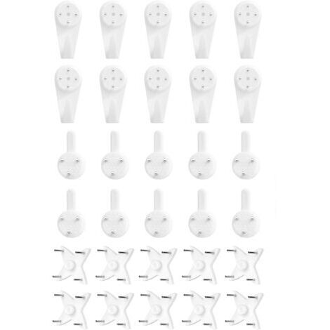 Ganci da parete senza giunture [30 pezzi], 3 misure, per appendere quadri e cornici.