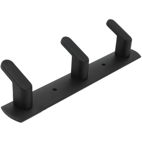 Ganci da parete Simple Space in alluminio nero, per cucina, bagno e armadio.