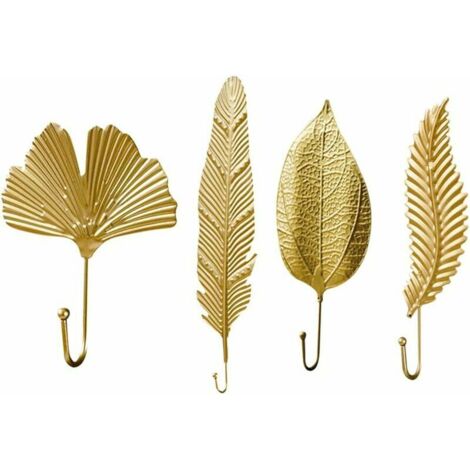 Ganci Appendiabiti Fuxxer Vintage - Set 4 Pezzi In Ferro Effetto Oro Anticato