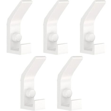 Ganci doppi in metallo - adatti per bagni, cucine, camere da letto, ecc. - Set da 5, bianchi