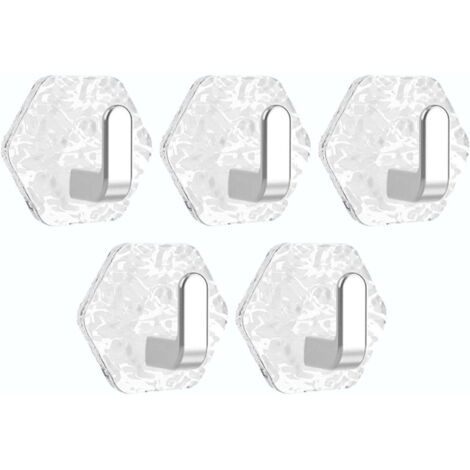 Ganci esagonali da parete, design impermeabile, non richiedono foratura, possono essere appesi al muro per una comoda conservazione, adatti per cucine, bagni, appendere asciugamani (confezione da 5), 