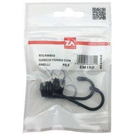 GANCI GANCIO IN FERRO PER CORDA ELASTICA CONFEZIONE 2 PEZZI 8/10 MM (01703)