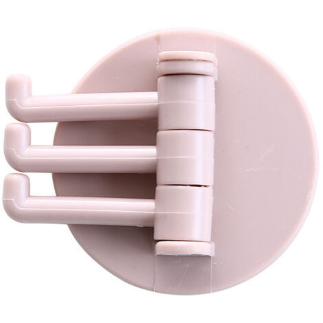 Ganci girevoli senza giunture, adesivo forte, asta portante, gancio da cucina, gancio da parete, accessori per il bagno, vendita diretta, 1 pezzo (rosa)