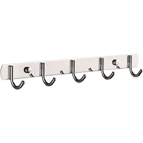 Ganci in acciaio inox, robusto portasciugamani da parete, ganci in metallo moderni, adatti per ingressi, corridoi, cucine, bagni e camere da letto (rotondi, 5 ganci).