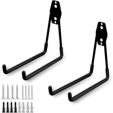 ganci in acciaio per garage, ganci per attrezzi da garage con rivestimento antiscivolo, supporto resistente per appendere scale/biciclette/attrezzi da giardino/corde