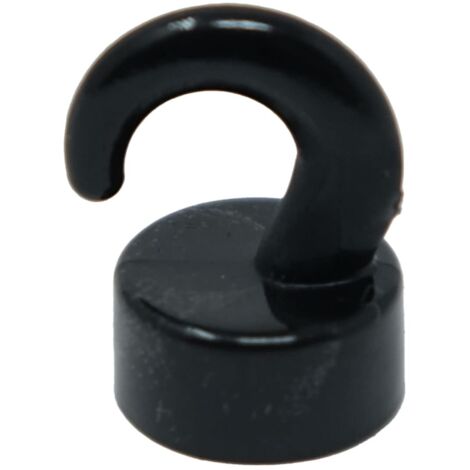 Ganci Mini Magnetici In Plastica Nera Per Frigorifero, Ufficio, Lavagna, Tabellone, Archiviazione - 12mm Dia x 20mm Di Altezza - 1kg Di Tiro - Pacco Di 10