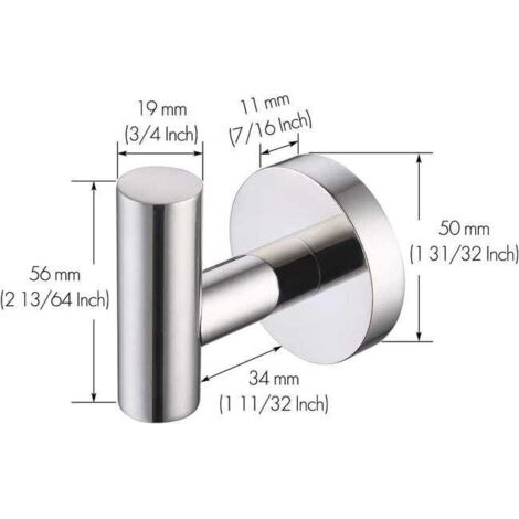 Ganci per asciugamani, portasciugamani a parete, porta ganci per bagno, portasciugamani, portaoggetti in acciaio inossidabile SUS304 (lucidato 1)